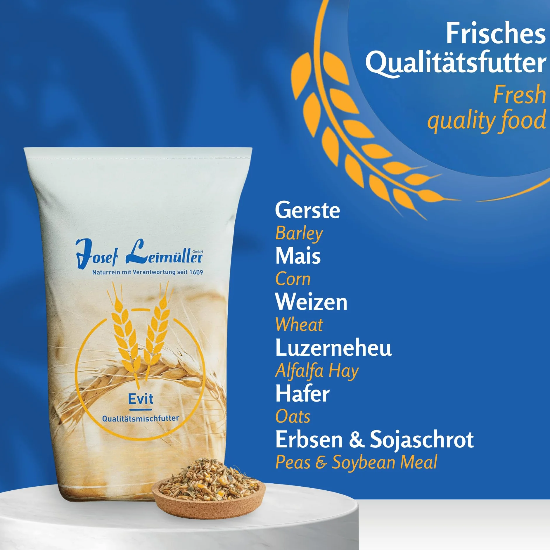 Leimüller Schaffutter 20kg Schafmüsli Ziegenmüsli Schafe Ziegen Lämmer | Gentechnikfreies Kraftfutter, staubarm, mehrfach gereinigt, für Schafe & Ziegen