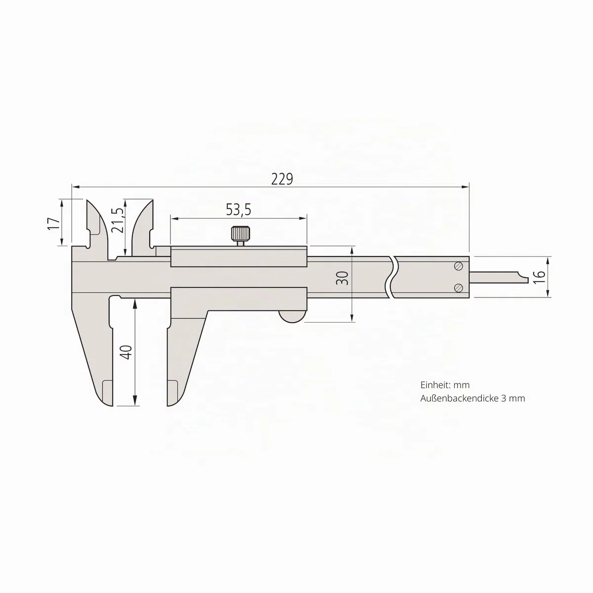 Mitutoyo Noniusmessschieber Analog Metrisch 150mm | 0,05 mm / 1/128 in, Metrisch/Zoll, mechanische Ablesung, robust