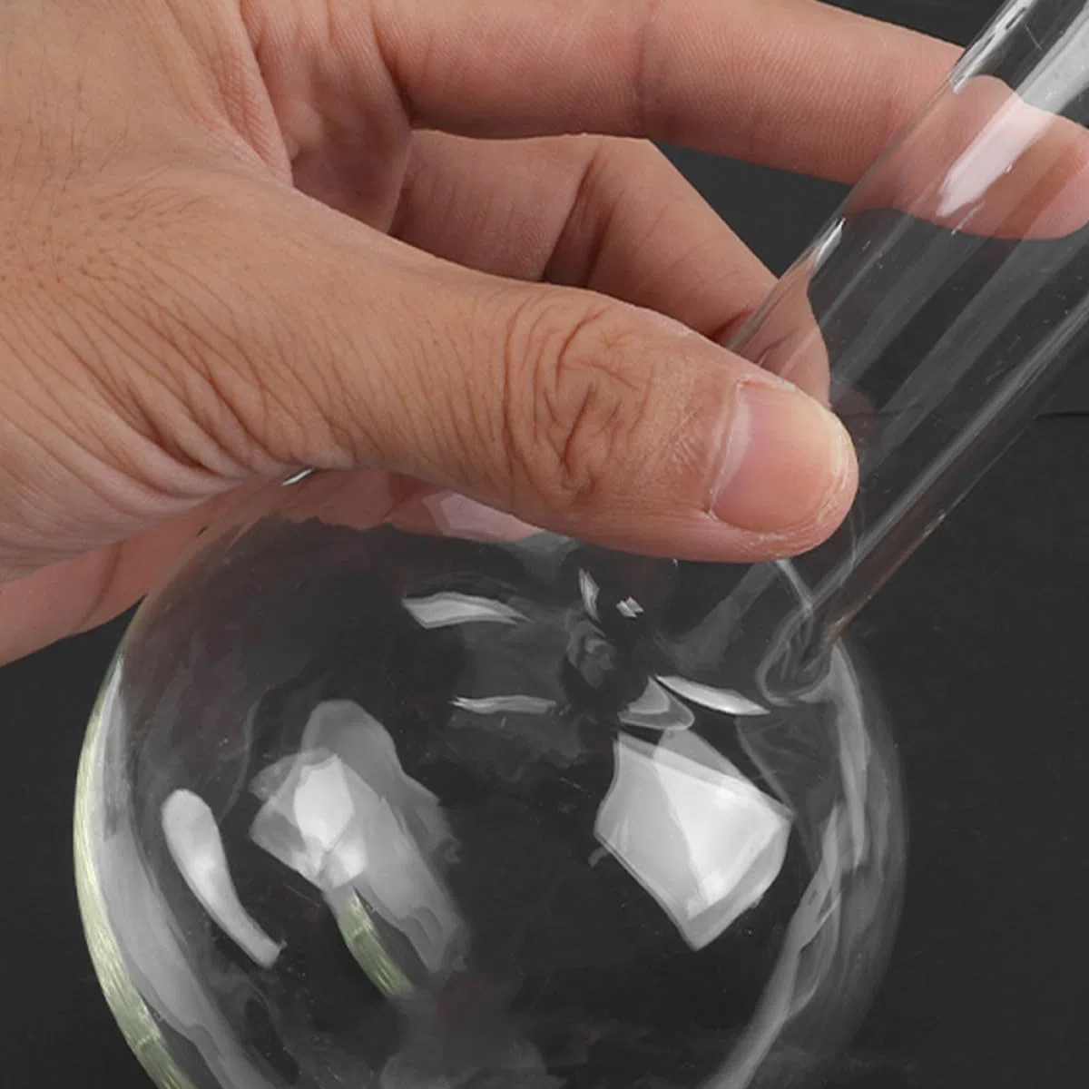 Rundkolben Laborflaschen aus Synthetischem Material mit Gleichmäßiger Wandstärke 3 Stück 250 Ml und Leicht Beobachtbarer Flüssigkeit für Lebenswissenschaften und Bildung