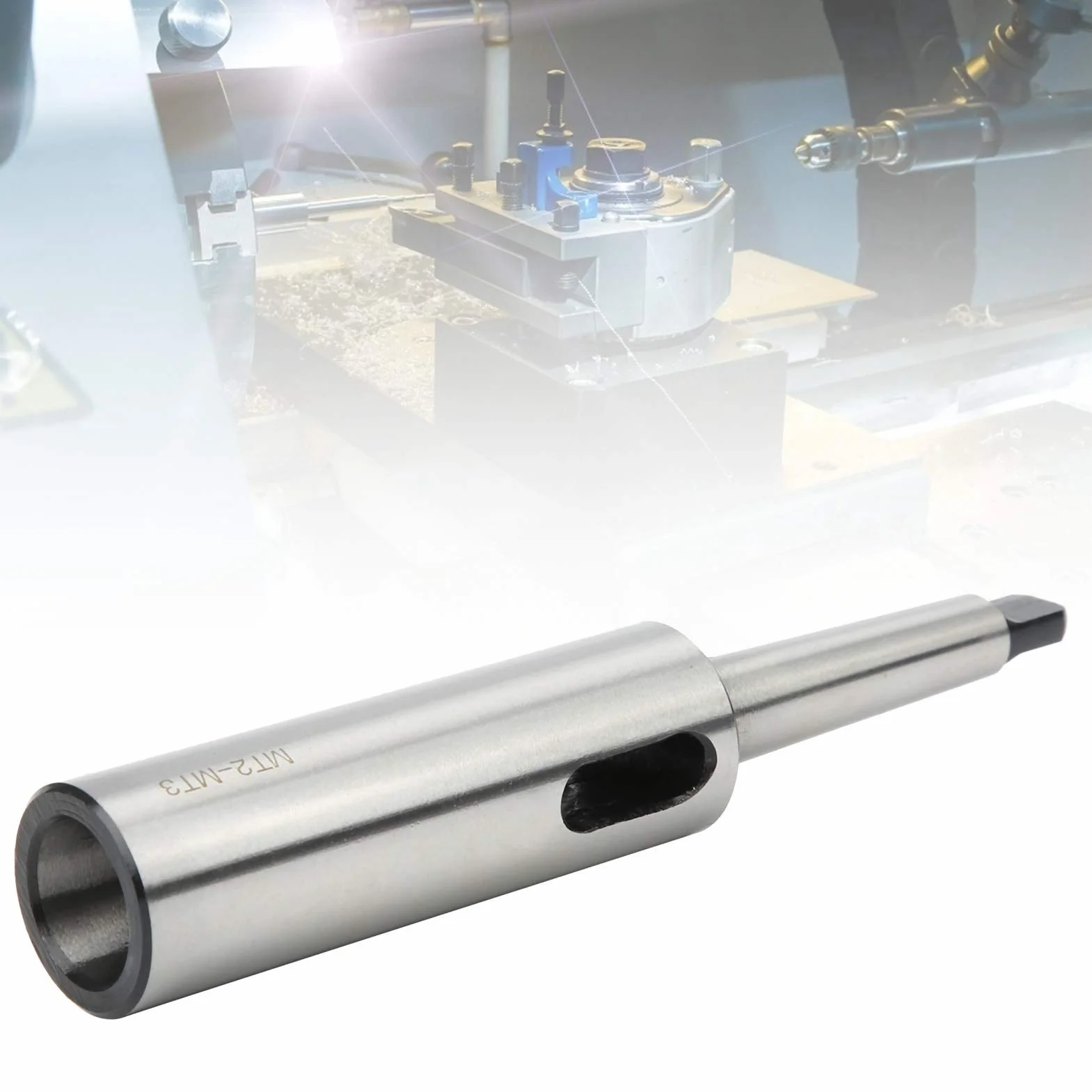 MT2 zu MT3 Kegelbohrer Hülsenadapter, Mk2 Mk3 Adapter Schneller Stahl Reduzieradapter zum Drehmaschinenfräsen MT2 zu MT3 für Kegelschaftbohrer mit Schaft