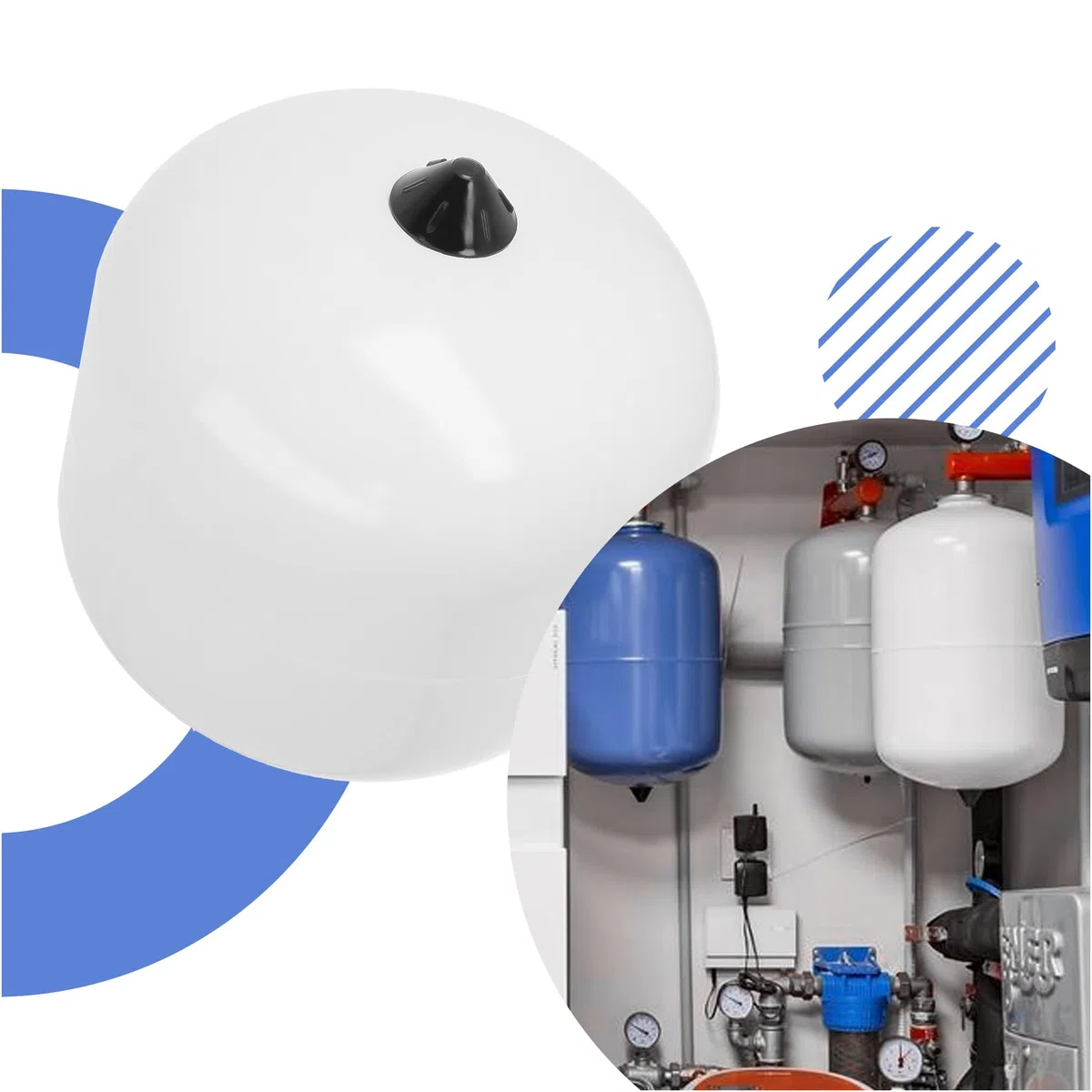 Ausdehnungsgefäß Trinkwasser Brauchwasser 12l Druckbehälter Membran Brauchwasseranlagen | Druckausdehnungsgefäß Ausgleichsbehälter Expansionsbehälter Sanitärgefäß Heizgefäße 10 Bar Überdruckventil