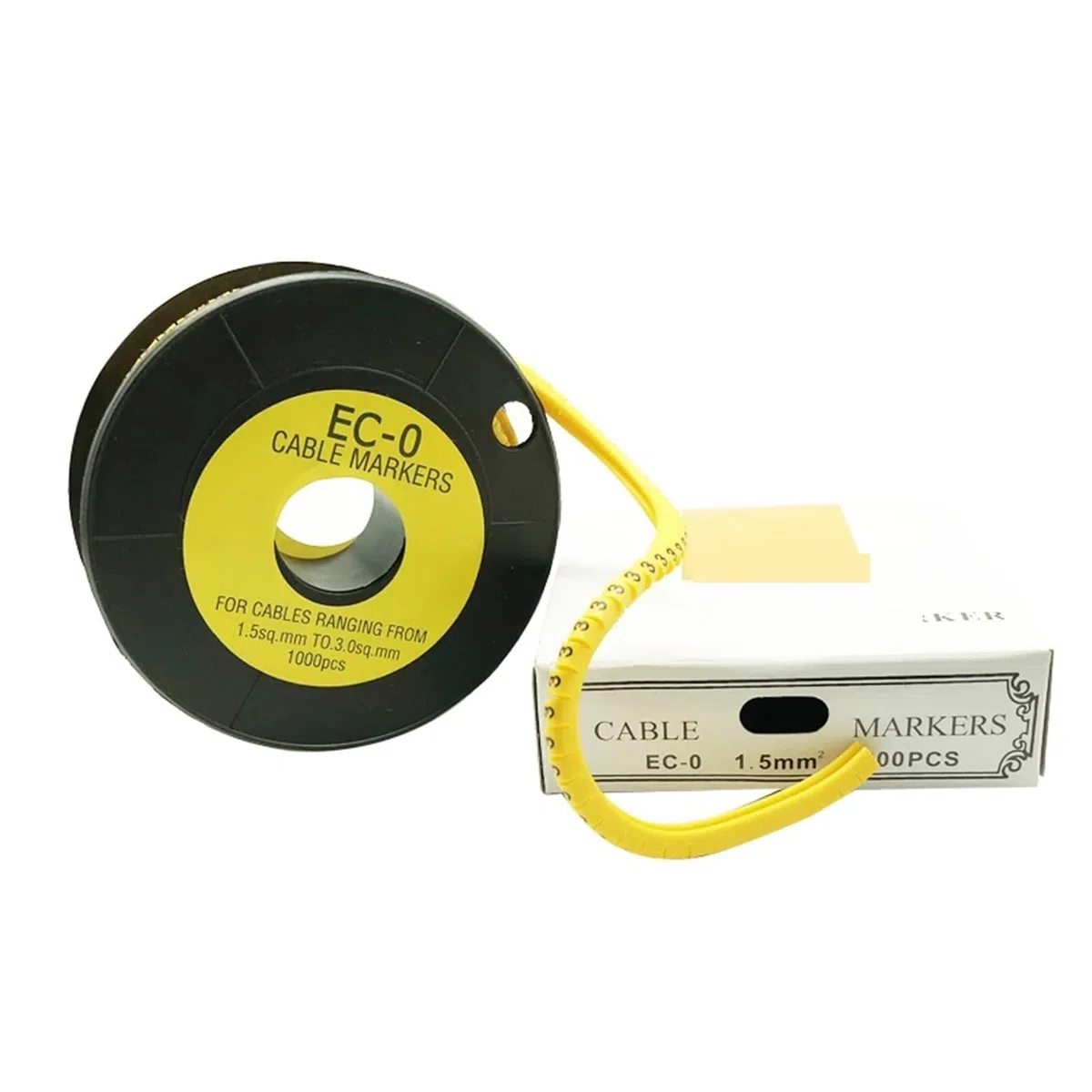 Kabelmarkierung 1 Rolle Nummernröhre EC-0.1 EC-0 EC-1 EC-2 EC-3 EC-5 Quadratische Nummernröhre Kabelmarkierung Bunte Markierung Draht M Nummer 0 bis 9(Number 0,EC-3-6mm)