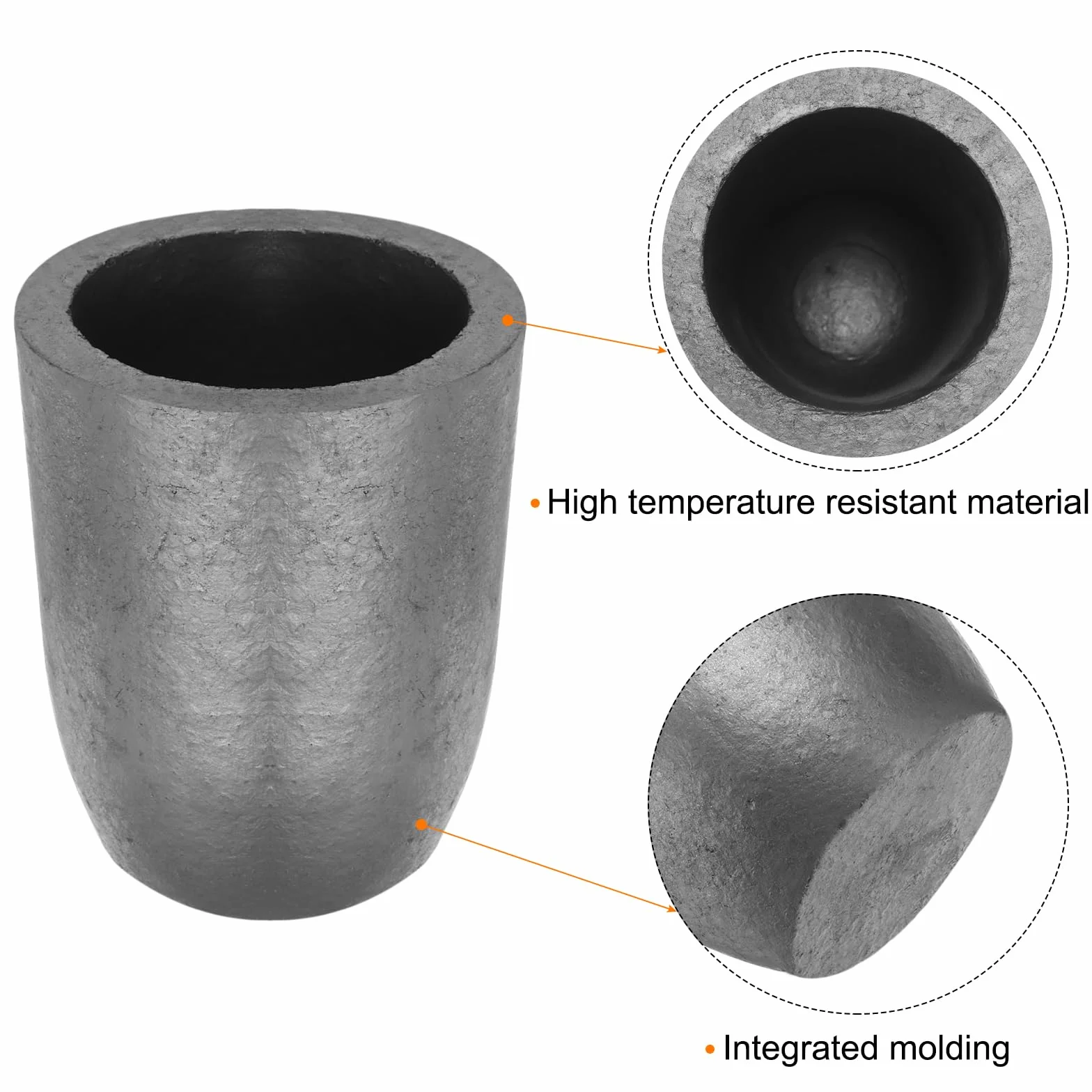 QUARKZMAN Silicium-Graphit-Schmelztiegel, 6 kg Schmelztiegel Kupfergussbecher Metallschmelzbarren zum Schmelzen von Gold, Silber, Kupfer,102 mm IDx145 mm H