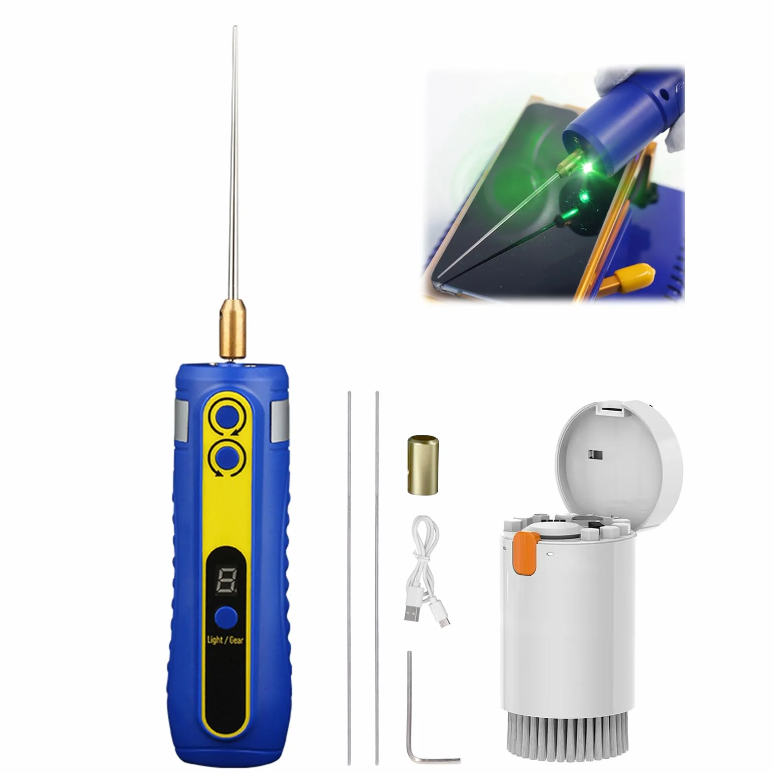 Elektrisches Kleberentfernungswerkzeug, Kleberentferner mit 4 Stufen einstellbar LCD Reparatur Werkzeug Handy Display Mobiltelefon Kleber für Klebereste Entferner Handyhüllen Werkzeug Handy Display