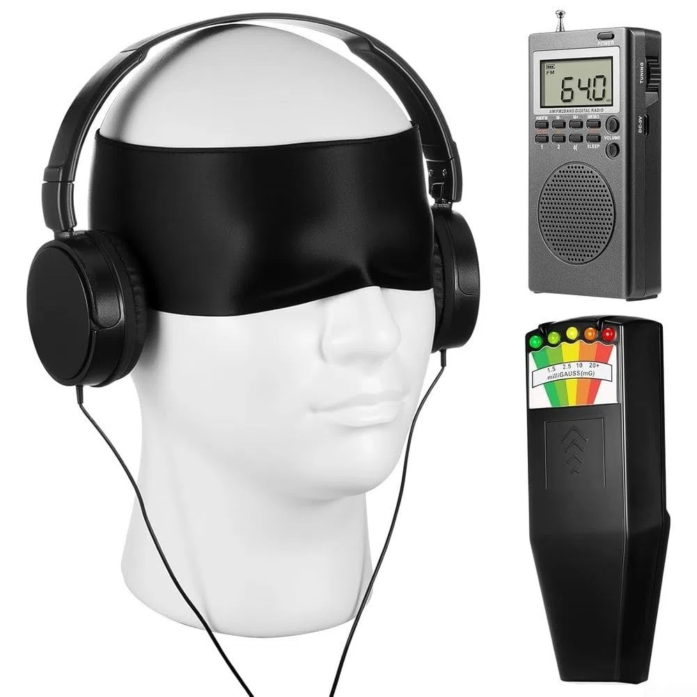4-in-1 paranormal Untersuchungsset mit EMF-Meter 50Hz-2000MHz, AM/FM Radio, Teleskopantenne & Kopfhörer, faltbares Detektor Kit für Geisterjagd und EVP Aufnahmen zu Hause