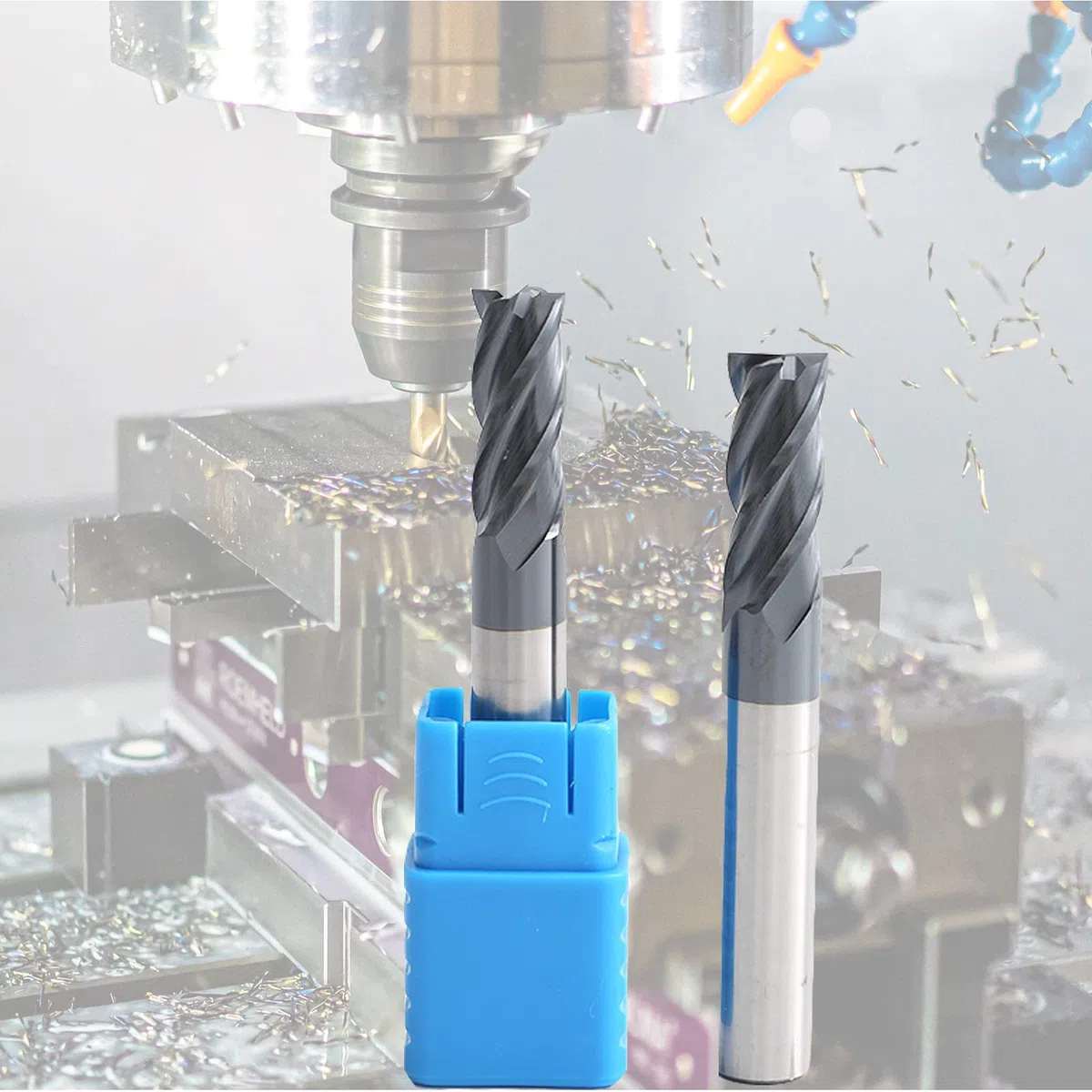 LAIWOO Schaftfräser 4 Flöten Hartmetall Nutenfräser Fräser CNC Werkzeug, Durchmesser 2-12mm (8 Stück)