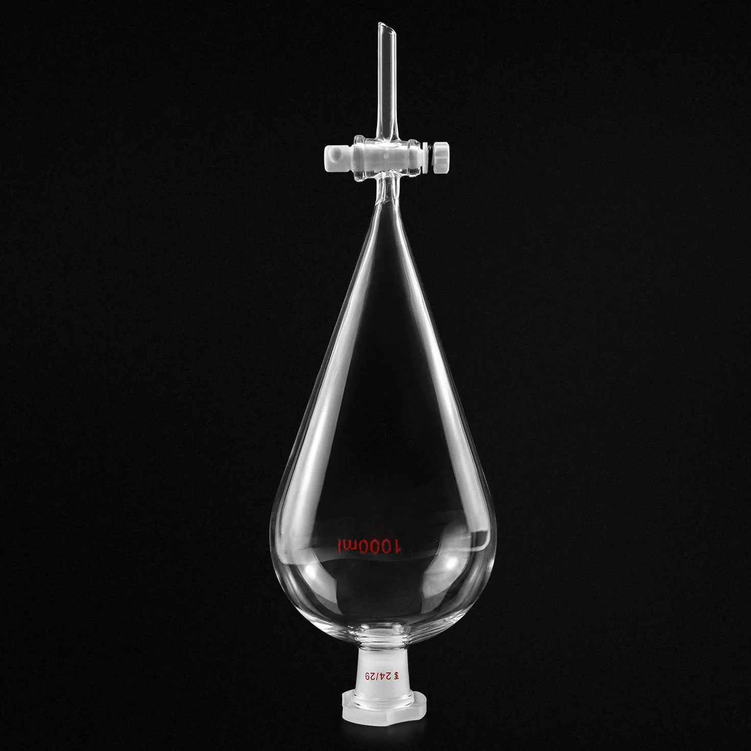 QWORK® Scheidetrichter Glas, Borosilikatglas 1000ml,Separatory Funnel Labortrichter mit Glas Absperrhahn 24/29 Verbinder und PTFE-Absperrhahn