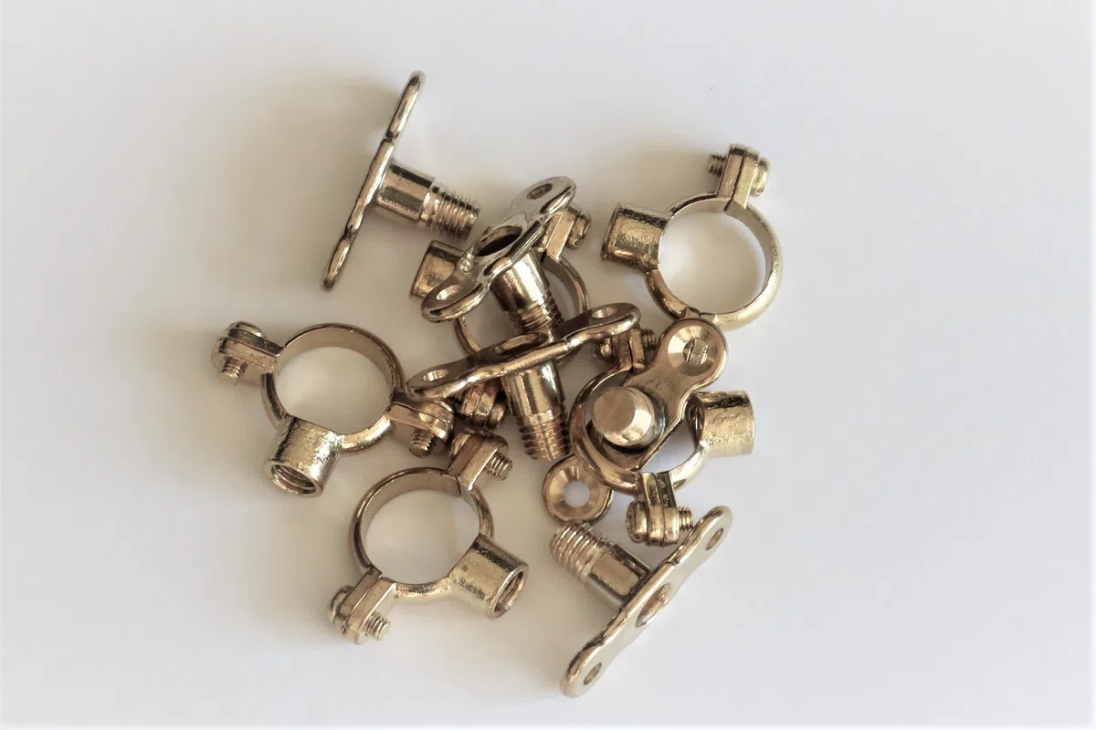 Visua Munsenring und Rückplatte aus Messing, für 22 mm Rohre, M10-Gewinde, 5 Stück