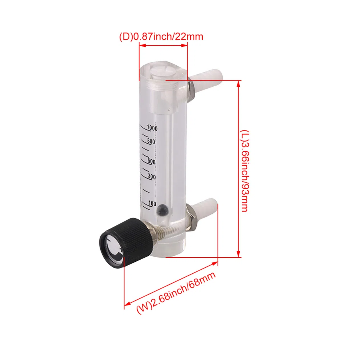 2 Stück LZM-6 Durchflussmesser 100–1000 ml/min für Sauerstoff-Gas-Luftstromkontrolle Erkennung
