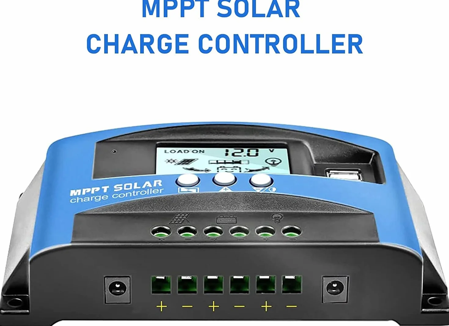 100A MPPT SolarLaderegler, Solar Ladegerät Controller mit LCD Display Dual USB mehrere Laststeuerungsmodi, MPPT technischer maximaler Ladestrom