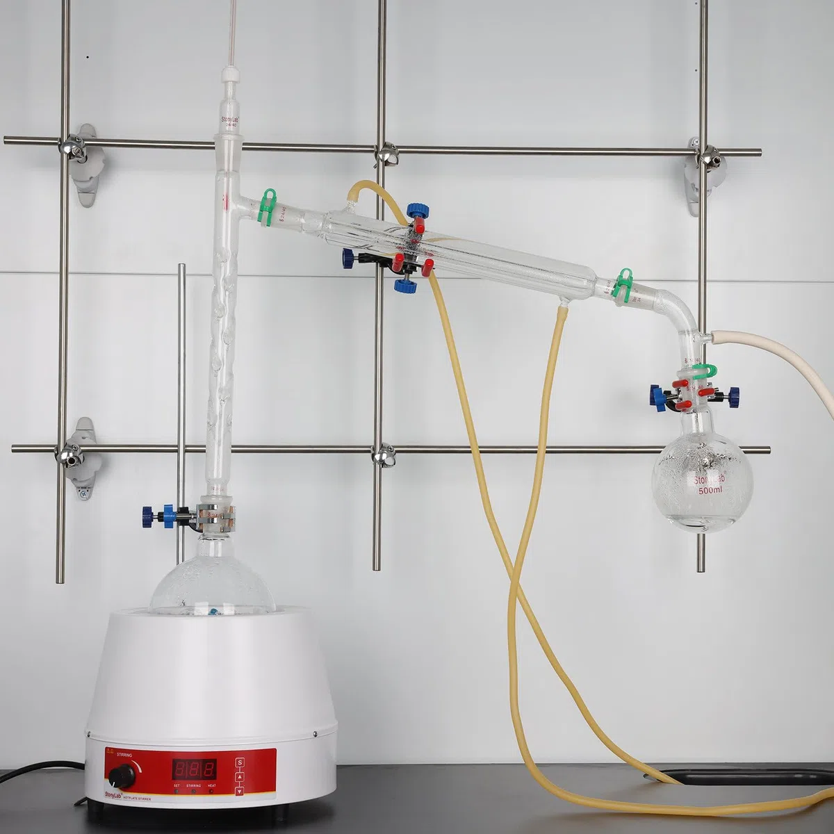 stonylab Vakuum Destillationsapparat, 13 Stück Chemie-Labor Glaswaren Kit 24/40 Borosilikatglas Destillation Ausrüstung Vacuum Distillation Apparatus für Extraktion Trennung Reinigung