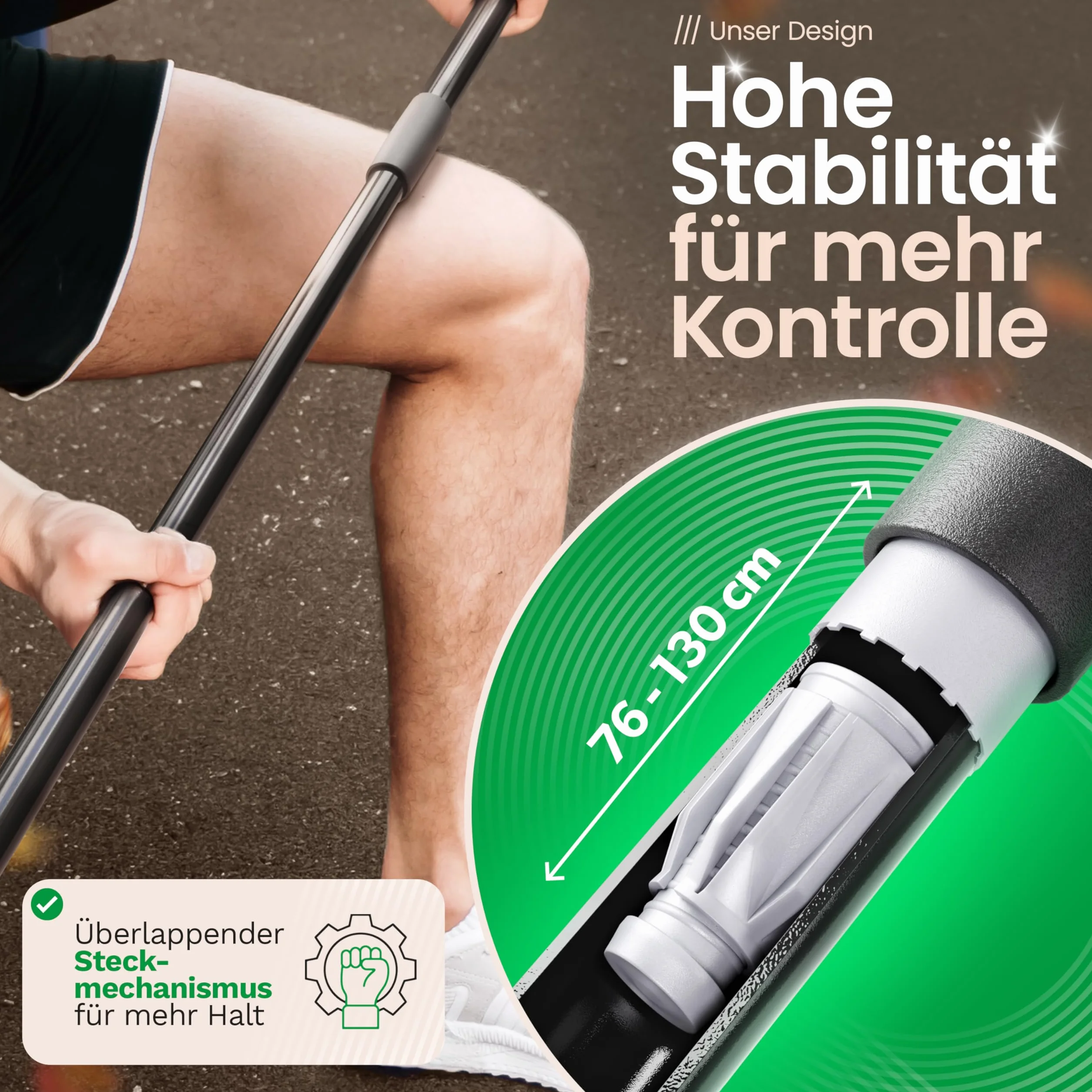 Novaliv 2X Rosshaarbesen mit Stiel 40 cm I Teleskopstiel ausziehbar I Rosshaar schwarz I Saalbesen breit Kehrbesen Haushaltsbesen Werkstattbesen Besen Balkon