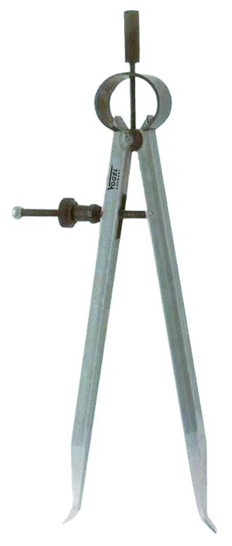 Vogel Germany Feder-Innentaster (aus poliertem Stahl, Messbereich 300 mm, Vierkantschenkel, Schnellspannmutter mit Feineinstellung) 302446