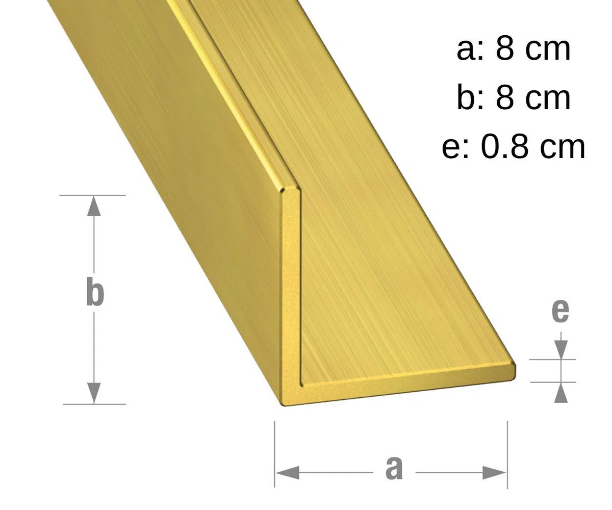CQFD Messing Winkelblock 8 x 8 x 0,8 mm 1 m