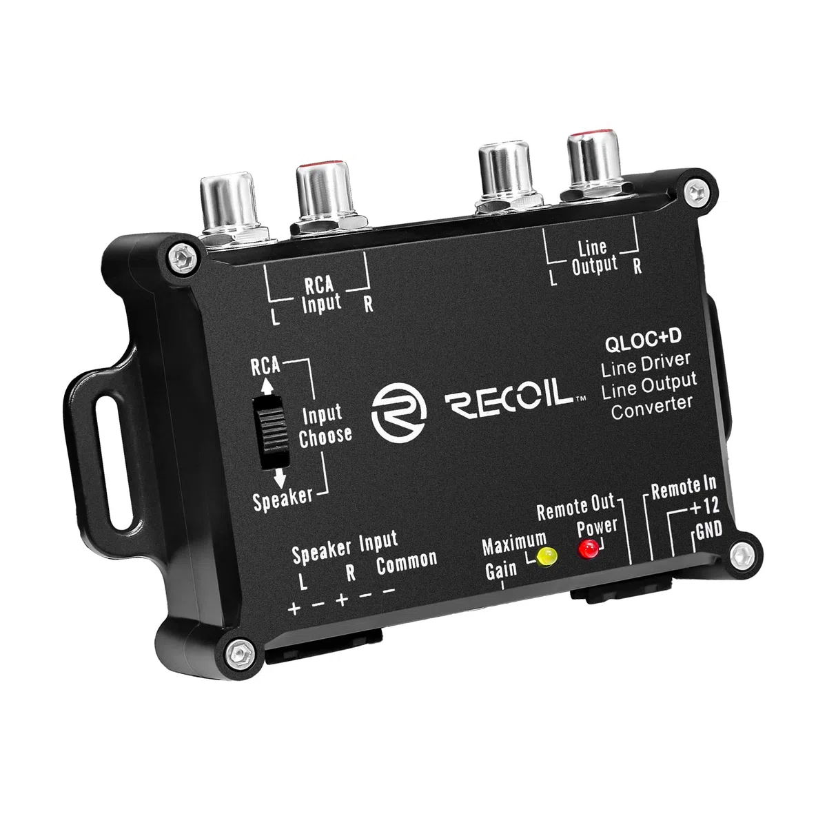 RECOIL LOCD 2-in-1 Aktiver Line-Out-Konverter & Line-Treiber | 2-Kanal, 10V Cinch-Ausgang, Auto Sense Remote, Hochpegel-Adapter für OEM-Nachrüstung