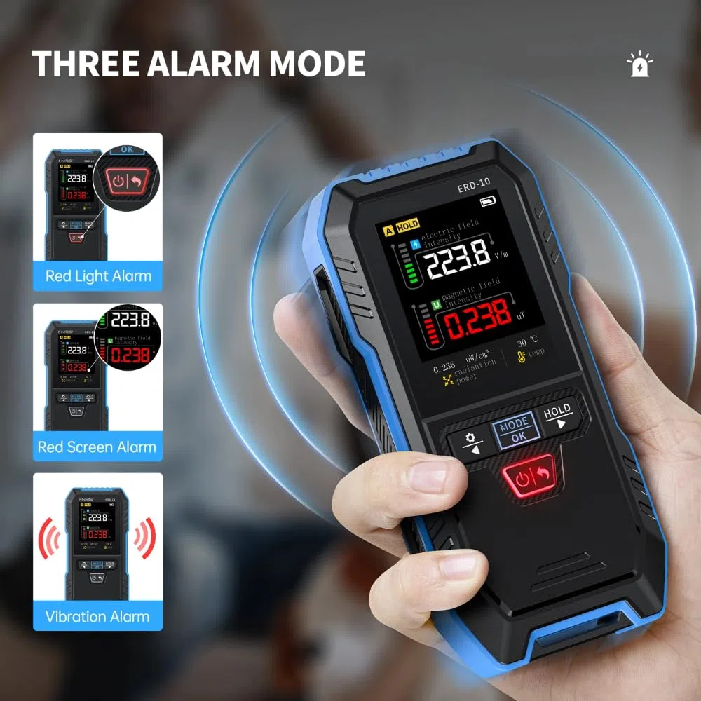 4-in-1-EMF-Messgerät ERD-10 Elektromagnetischer Felddetektor für EF-RF-MF-Temperaturmessung